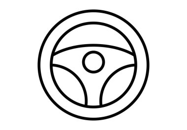 Araba direksiyonunun siyah simgesi.