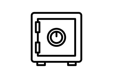 Beyaz arkaplanda siyah güvenli simgesi.