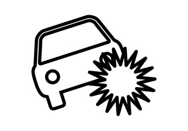 Car accident black icon on white background. clipart