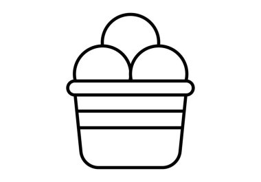 Dondurma kepçeli siyah küvet ikonu.