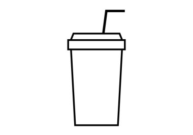 Beyaz arkaplanda siyah soda cam simgesi.