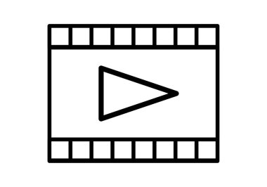 Oynatmalı video film siyah simgesi.