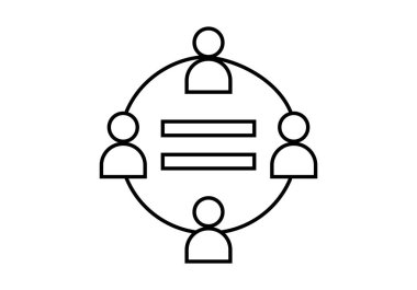 Eşitliği simgeleyen siyah kullanıcı profili simgesi daire içinde.