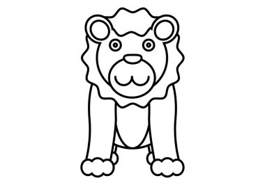 Beyaz arkaplanda aslan simgesi.