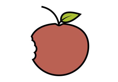 bir ısırık ile kırmızı elma