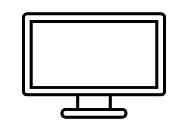 Siyah pc ekran veya monitör simgesi