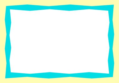 Yaz mavisi ve sarı renk dalgalı ve kıvrımlı çerçeve.