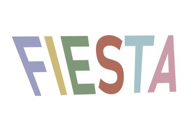 Çeşitli renkte harflerle parti kelimesi.