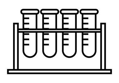 Test tüplerinin siyah simgesi tezgahta