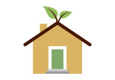 Çatıdan çıkan iki filizli eko ev..