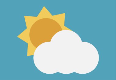 Mavi arka planda güneşli bir bulut.