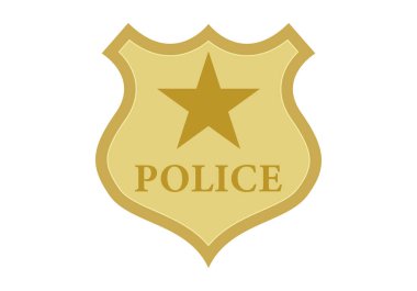 Gold police badge with star clipart