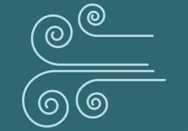 Mavi arkaplanda rüzgar veya fırtına çizgileri.