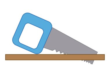 Mavi saplı, odun kesiyor