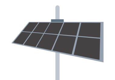 Metal bir direğin üzerindeki güneş paneli.