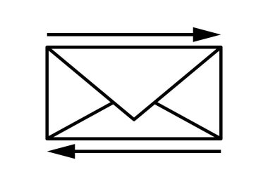E- posta göndermek ve yönlendirmek için siyah simge.