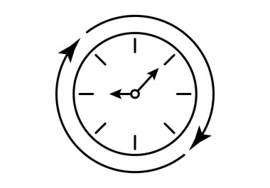 Siyah saat saat değiştirme simgesi