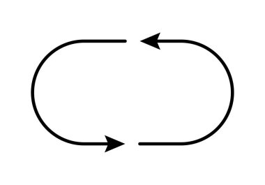 Siyah yoldaki okların siyah simgesi