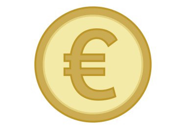 Beyaz zemin üzerinde altın euro para