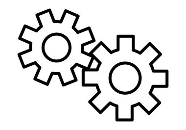 İki dişli siyah dişli simgesi