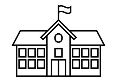 Okul ya da üniversite siyah simgesi