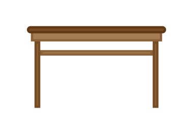 Beyaz arkaplanda tahta masa