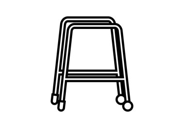 Beyaz arkaplanda yaşlı aylak siyah simgesi