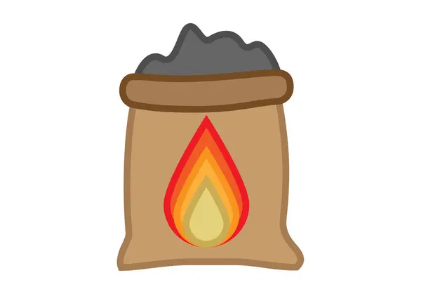 stock vector Sack of charcoal to burn