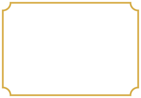 Golden curved vertex frame on white background