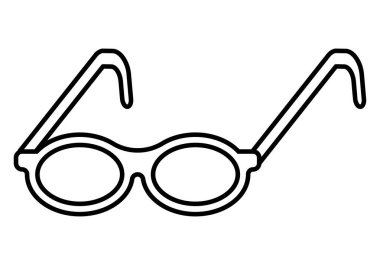 Beyaz arkaplanda siyah reçeteli gözlük simgesi