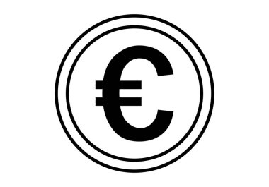 Beyaz arkaplanda Euro sikkesi simgesi
