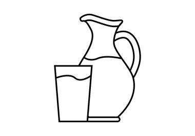 Siyah bir sürahi ve bir bardak.