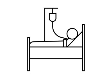 Siyah yatak ikonunda hastaneye kaldırılan hasta