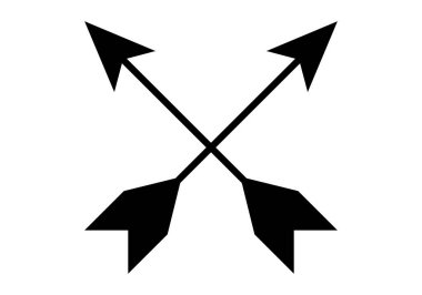 Beyaz arkaplanda iki okun siyah simgesi