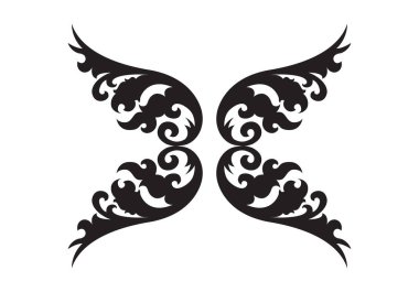 Beyaz arkaplanda siyah kanat simgesi