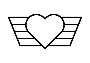 siyah kalp simgesi kanatlı