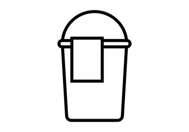 Siyah temizlik kovası simgesi