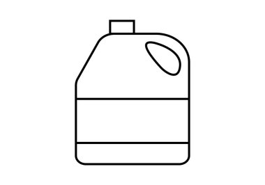 Deterjan şişesi beyaz arkaplanda siyah simge