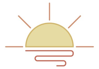 Yaz gün batımı ya da gün doğumu güneş ikonu