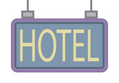 Mavi ve mor otel tabelası
