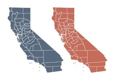 Kaliforniya 'nın mavi ve kırmızı haritası
