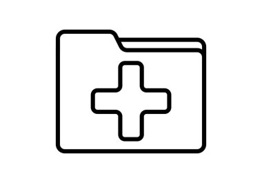 Hasta sağlık geçmişi olan siyah klasör simgesi