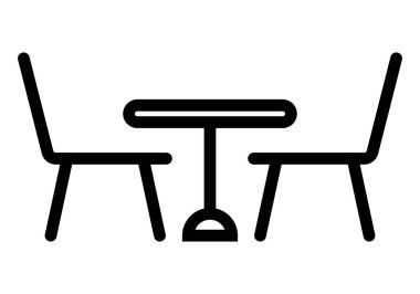Masa ve sandalye siyah simge