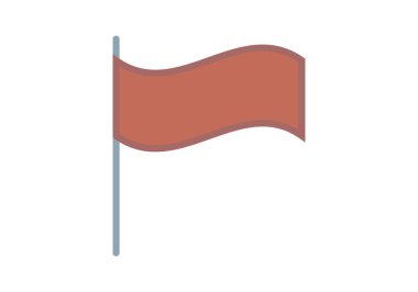 Beyaz arkaplanda kırmızı bayrak