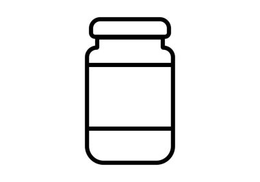 Kapaklı siyah kavanoz simgesi