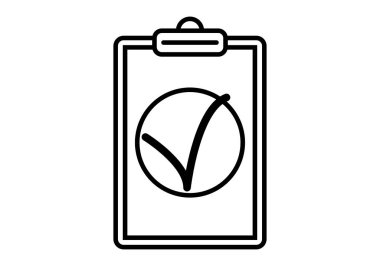 Olumlu tikli siyah pano simgesi