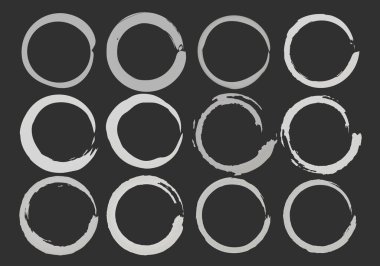 Siyah arkaplanda beyaz fırça darbeleri simgeleri