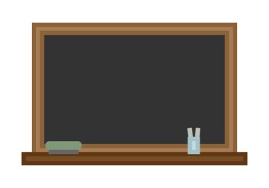 Tebeşir ve silgiyle kahverengi karatahta