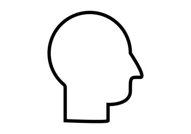 Beyaz arkaplanda siyah baş simgesi