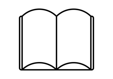 Beyaz arkaplanda siyah açık kitap simgesi
